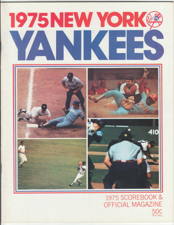 1975 New York Yankees Scorebook front cover