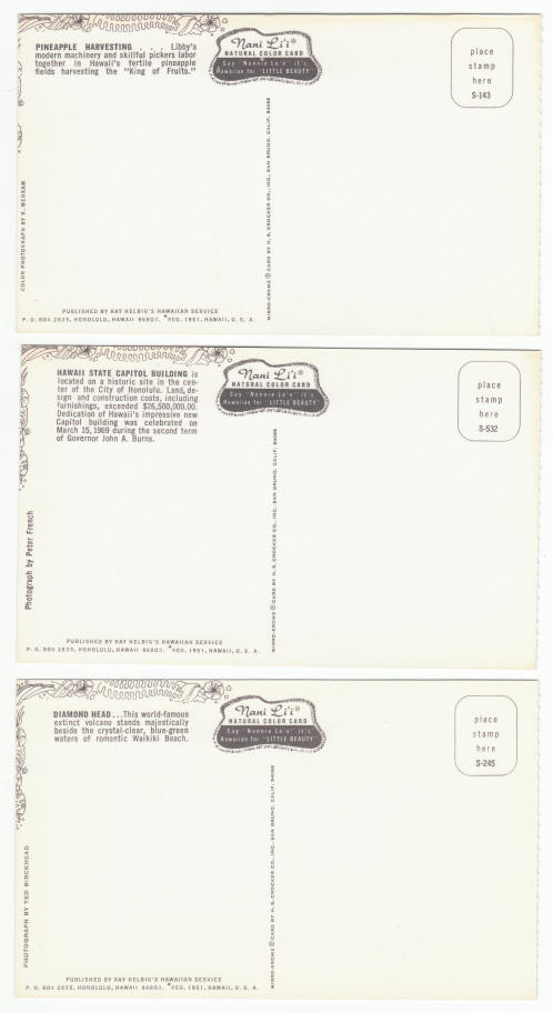 Oahu Hawaii Post Cards