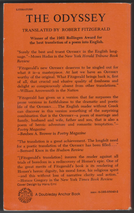 The Odyssey back cover