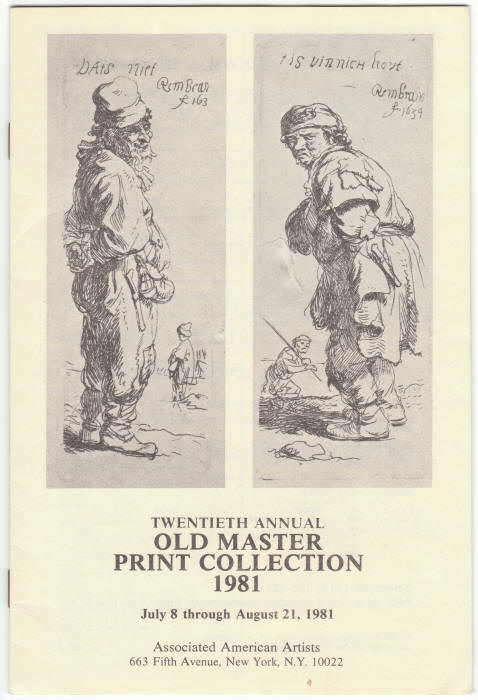 Old Master Print Collection 1981 Catalog front cover