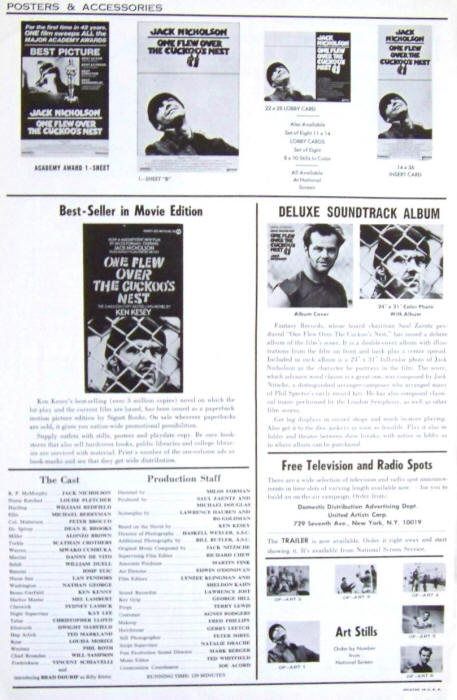 One Flew Over The Cuckoo's Nest Pressbook