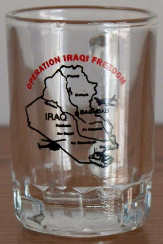 Operation Iraqi Freedom Shot Glass (design side)