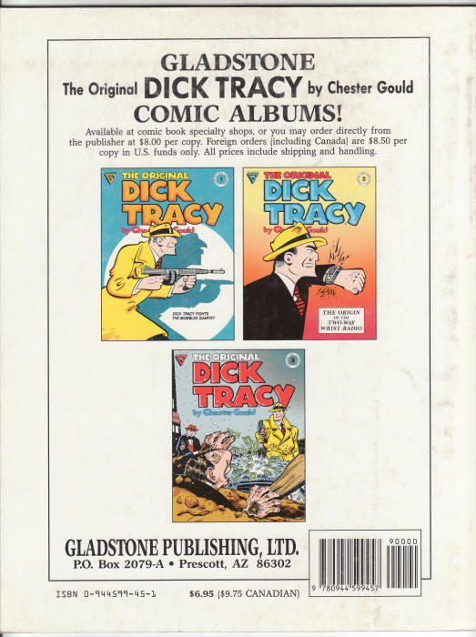 The Original Dick Tracy Comic Album 3 back cover