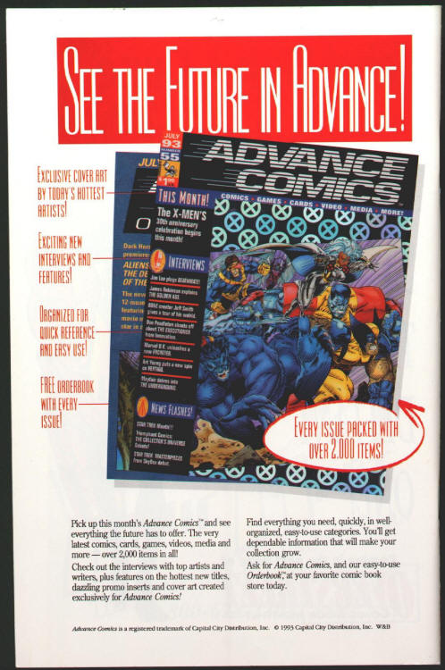 Overstreet Comic Book Monthly #3 back cover