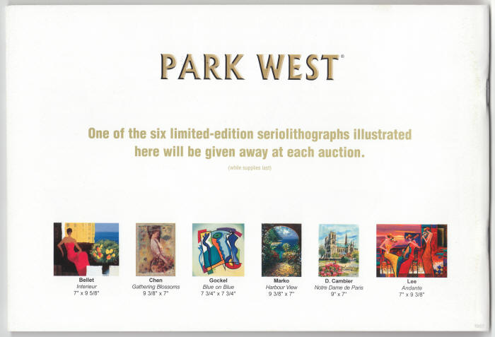 Park West Galley 2007 Auction Catalog back cover