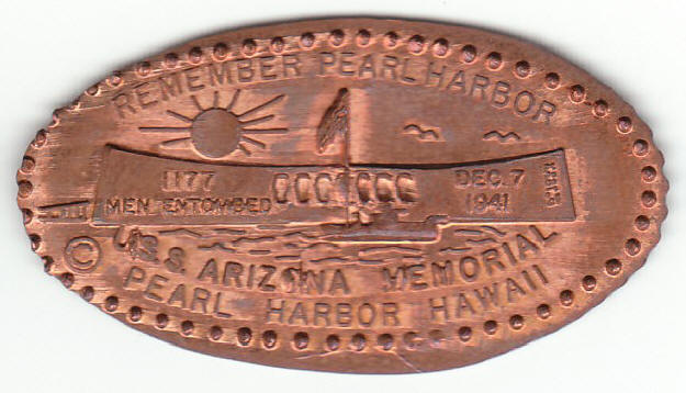 1978 Pearl Harbor Memorial Souvenir Penny obverse