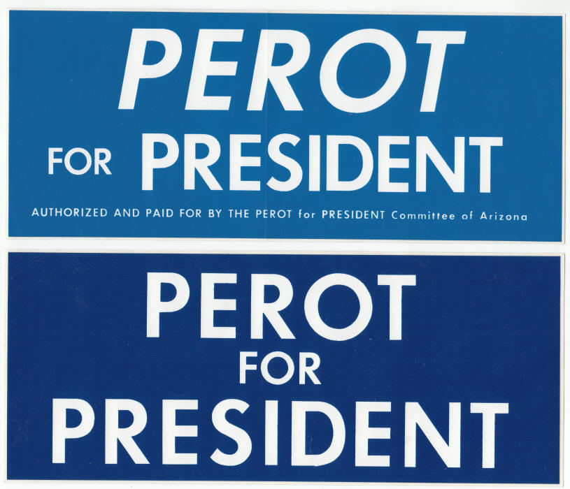 Perot For President Bumper Stickers