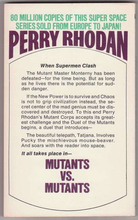 Perry Rhodan 19 Mutants vs Mutants back cover