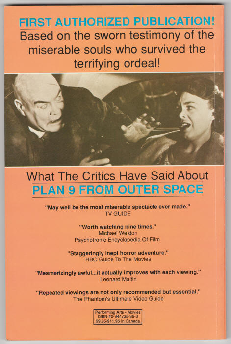 Plan 9 From Outer Space Uncut Screenplay back cover