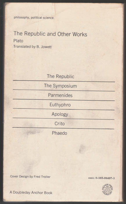 The Republic And Other Works back cover