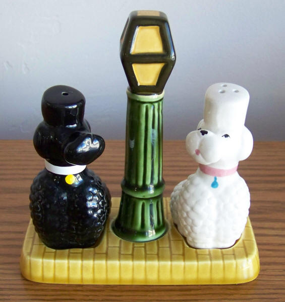 Poodle Salt and Pepper Shakers front