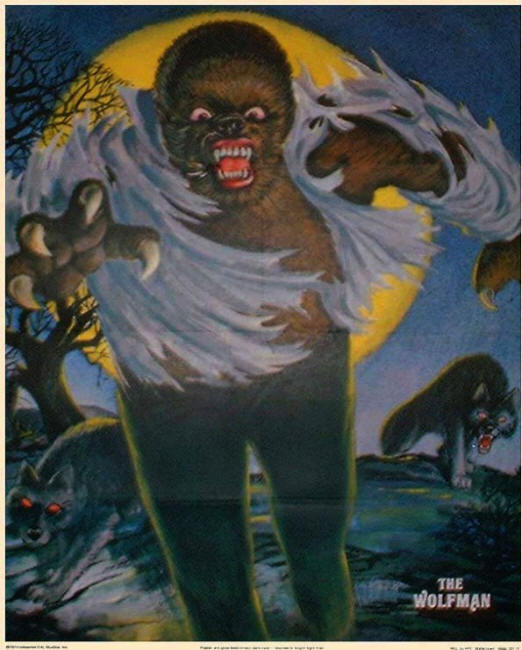 Glow In The Dark Wolfman Poster 1975 Post Cereal Premium