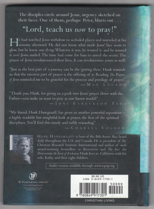 The Prayer Of Jesus back cover