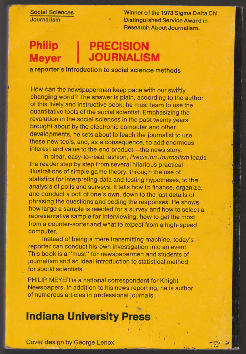Precision Journalism back cover