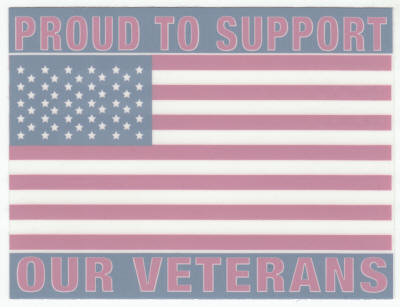 Proud To Support Our Veterans United States Flag Sticker
