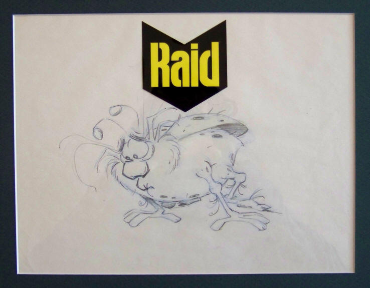 RAID logo Animation Production Cel and Bug Production Pencil Drawing