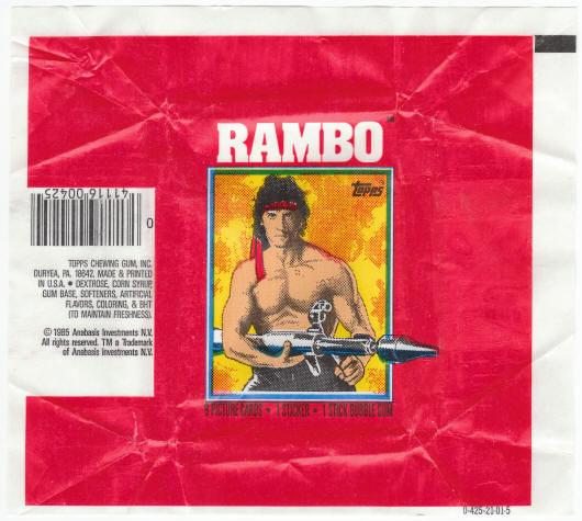 1985 Topps Rambo First Blood Part II Trading Card Wax Pack Wrapper