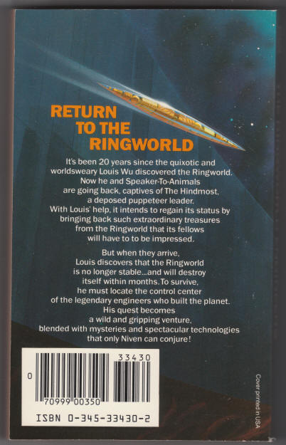 The Ringworld Engineers back cover