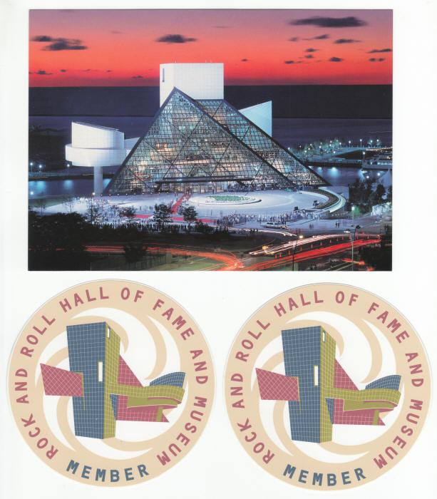 Rock and Roll Hall of Fame Post Card Member Stickers