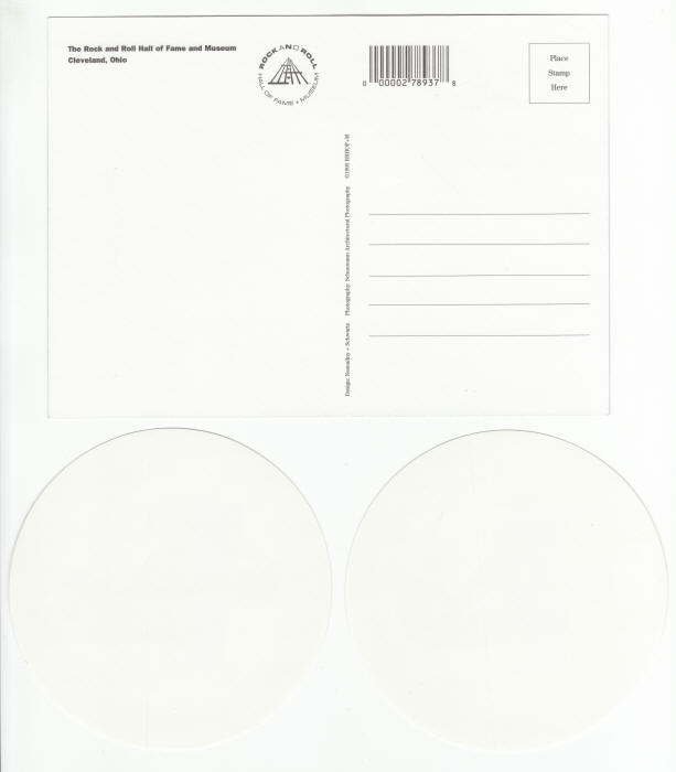 Rock and Roll Hall of Fame Post Card Member Stickers