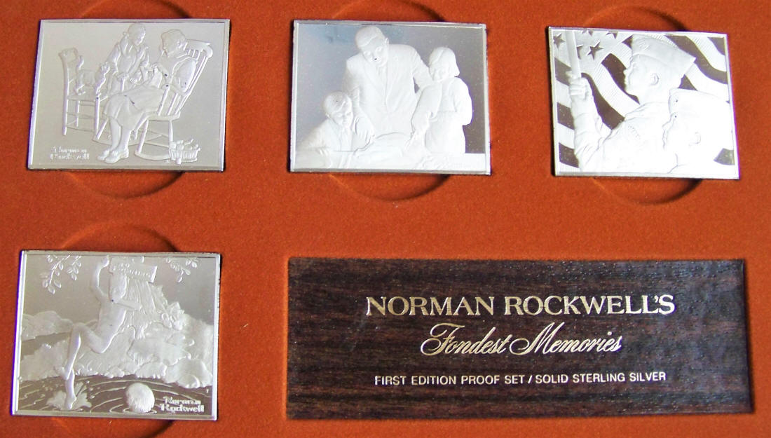1973 Norman Rockwells Fondest Memories Sterling Silver Ingots