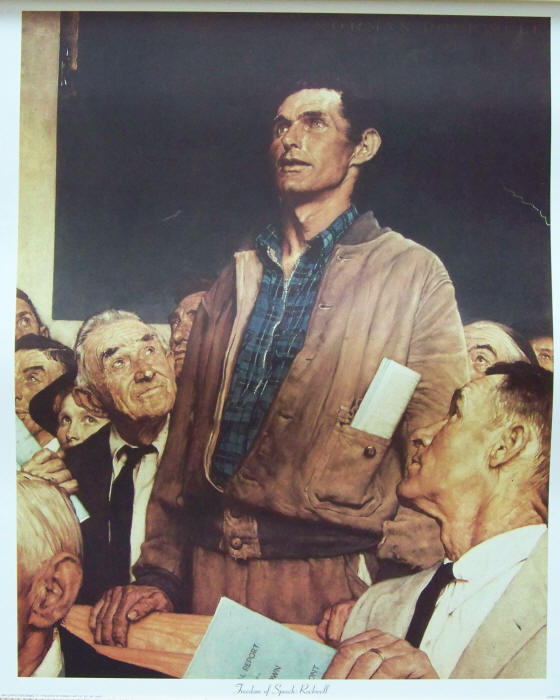 Norman Rockwell Freedom of Speech Litho