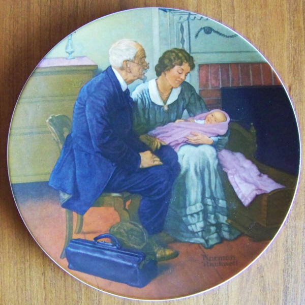 Norman Rockwell Mothers Day Plate Cradle Of Love 1980 front