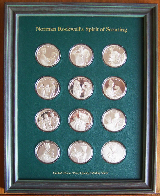 Norman Rockwells Spirit Of Scouting Silver Proof Medals Front