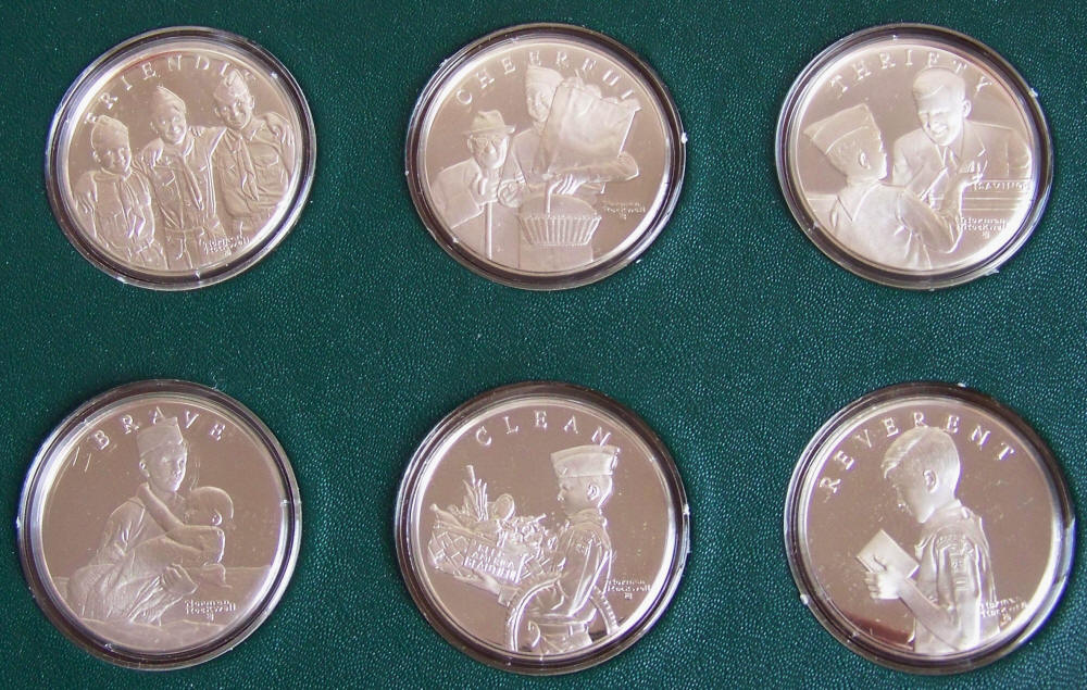 Norman Rockwells Spirit Of Scouting Silver Proof Medals