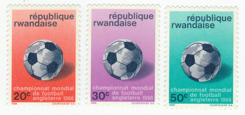 1966 Rwanda World Cup Soccer Postage Stamp Lot