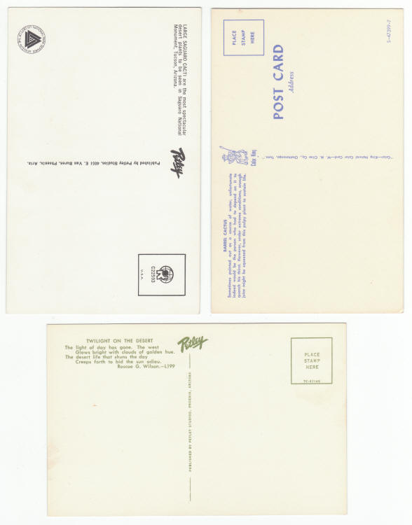 Saguaro National Monument Post Cards 1960s