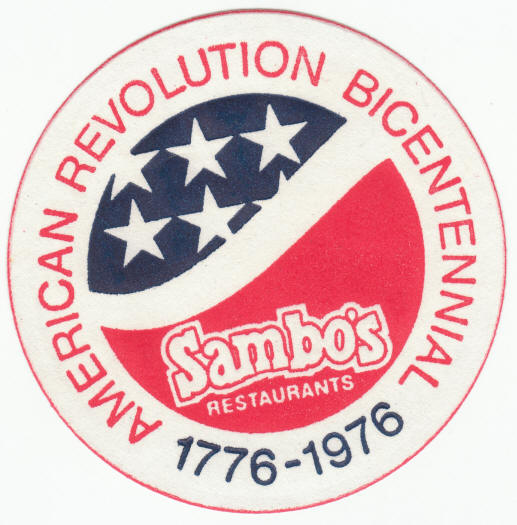 Sambo's Restaurant 1976 Bicentennial Coaster