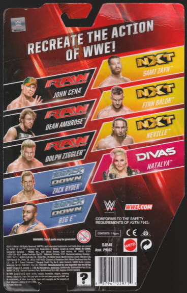 Sami Zayn NXT WWE Action Figure Card Back