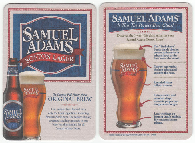 Samuel Adams Boston Lager Coaster front back