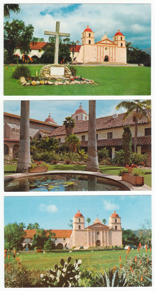1960s Santa Barbara Mission Post Cards