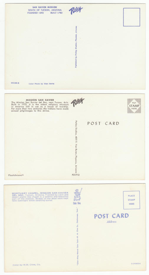 1960s San Xavier Mission Post Cards
