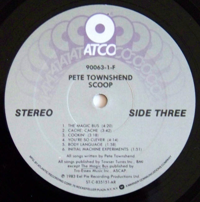 Scoop Album Side Three Label