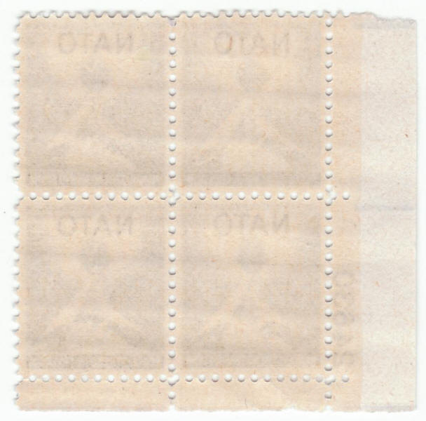 Scott #1008 NATO Plate Block