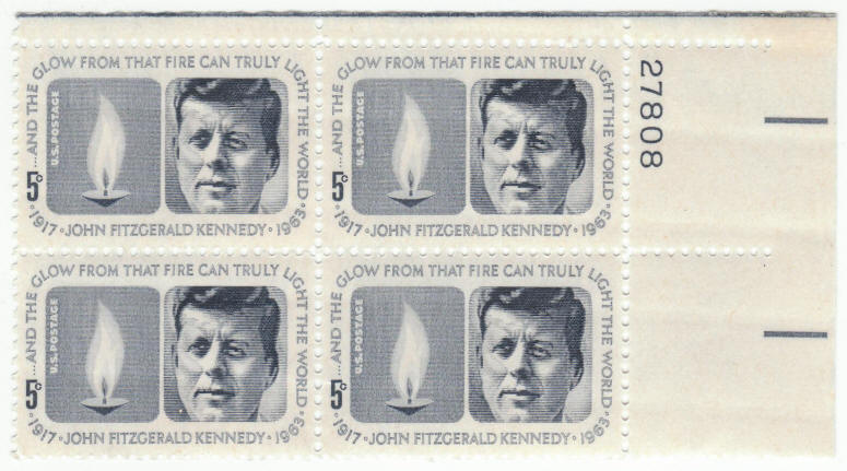 Scott #1246 John F Kennedy Memorial Plate Block