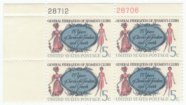 Scott #1316 General Federation of Womens Clubs Plate Block