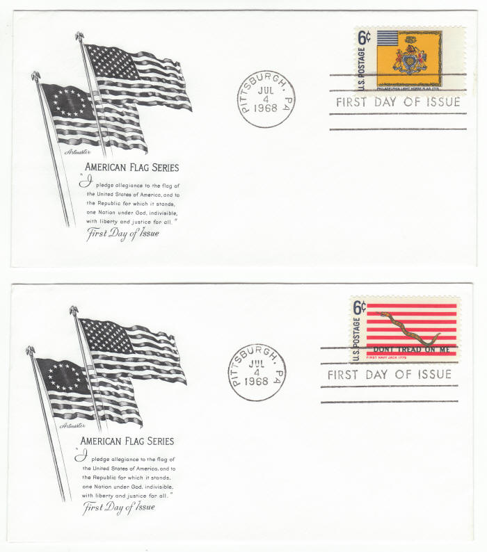 Scott #1353 1354 Historic Flags First Day Covers