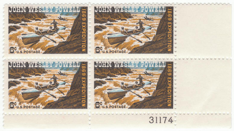 Scott #1374 John Wesley Powell Plate Block