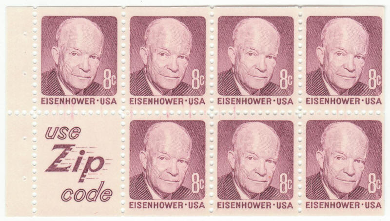 Scott #1395D Dwight Eisenhower Booklet Pane