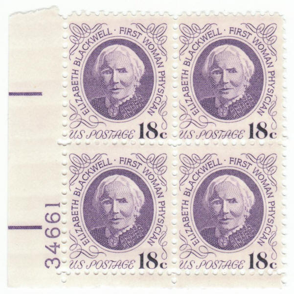 Scott #1399 Elizabeth Blackwell Plate Block