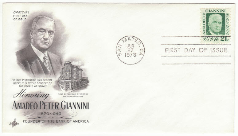 Scott #1400 Amadeo Peter Giannini First Day Cover