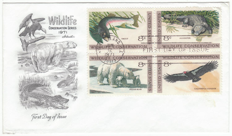 Scott #1427 1430 Wildlife Conservation Series First Day Cover