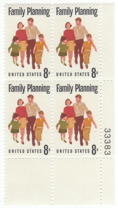 Scott #1455 Family Planning Plate Block