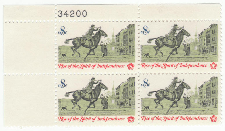 Scott #1478 Post Rider Plate Block