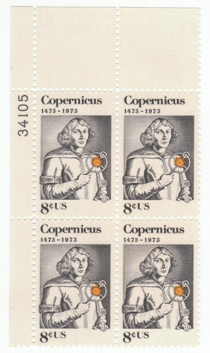 Scott #1488 Nicolaus Copernicus Plate Block