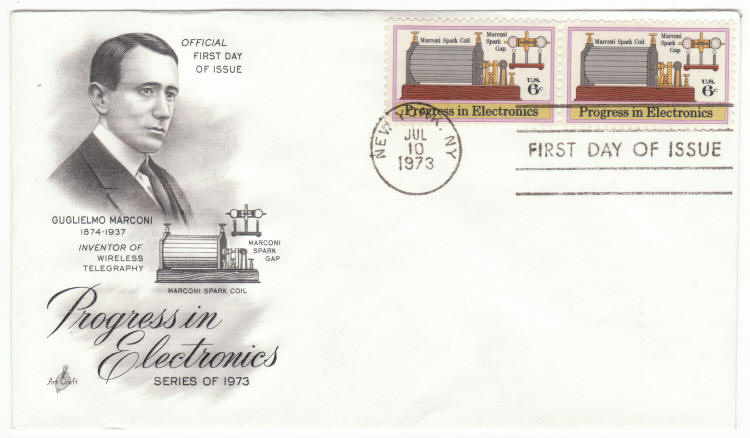 Scott #1500 Guglielmo Marconi Spark Coil First Day Cover